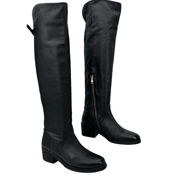 Coach Palmera OTK Leather Boot Women's SZ 10 Black Over the Knee RESOLED Crepe - Picture 12 of 12